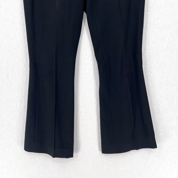 ALEXANDER MCQUEEN Pants Womens 4 Black Cropped Flare Split Hem Lace Up Calf - Picture 6 of 16